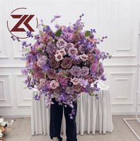 Susunan Bunga Bola Berkualitas Tinggi ZAKI, Mawar Ungu dan Hydrangea Campuran, Bunga Buatan untuk Dekorasi Pernikahan