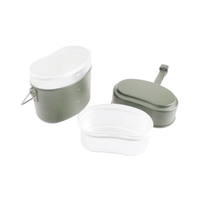 Ensemble de boîtes à lunch de style militaire gobelets en aluminium trois pièces pour l'entraînement au camping-Pot en aluminium militaire allemand grande capacité 1,7 L