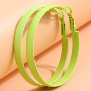 Orecchini a cerchio lucidi da donna, semplici, brillanti e lisci, gioielli alla moda - Product Image 3