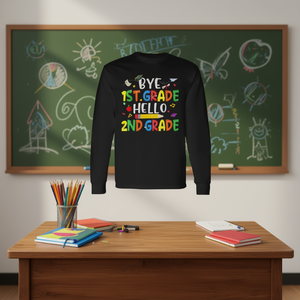 Camiseta de manga larga para niños de 1.º grado y 2.º grado, regreso a clases - Product Image 3