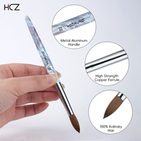 Fournisseur d'articles pour ongles : Ensemble de pinceaux à ongles en acrylique avec manche métallique, 100% poils de Kolinsky, tailles 6 à 22, pour extensions de salon