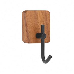 WEKIS High Quality Eco-Friendly Golden Wooden Multifunctional <b>Bathroom</b> Wall <b>Hooks</b> for Bathrobes and Accessories - Product Image 1