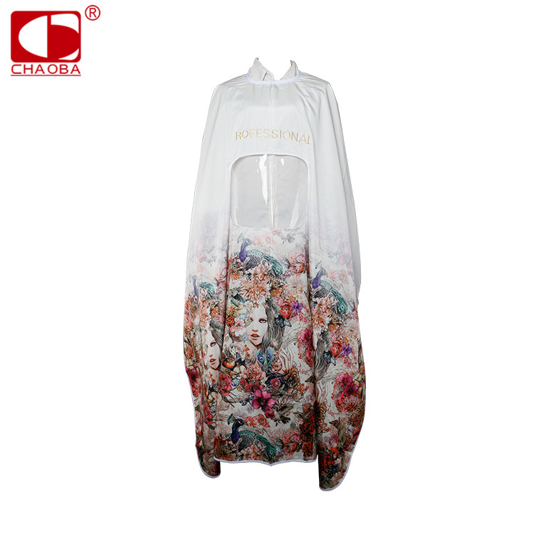 Оптовая продажа, дешевый Профессиональный фартук CHAOBA для салона красоты, Парикмахерская накидка для стрижки волос с окошком из полиэтилена