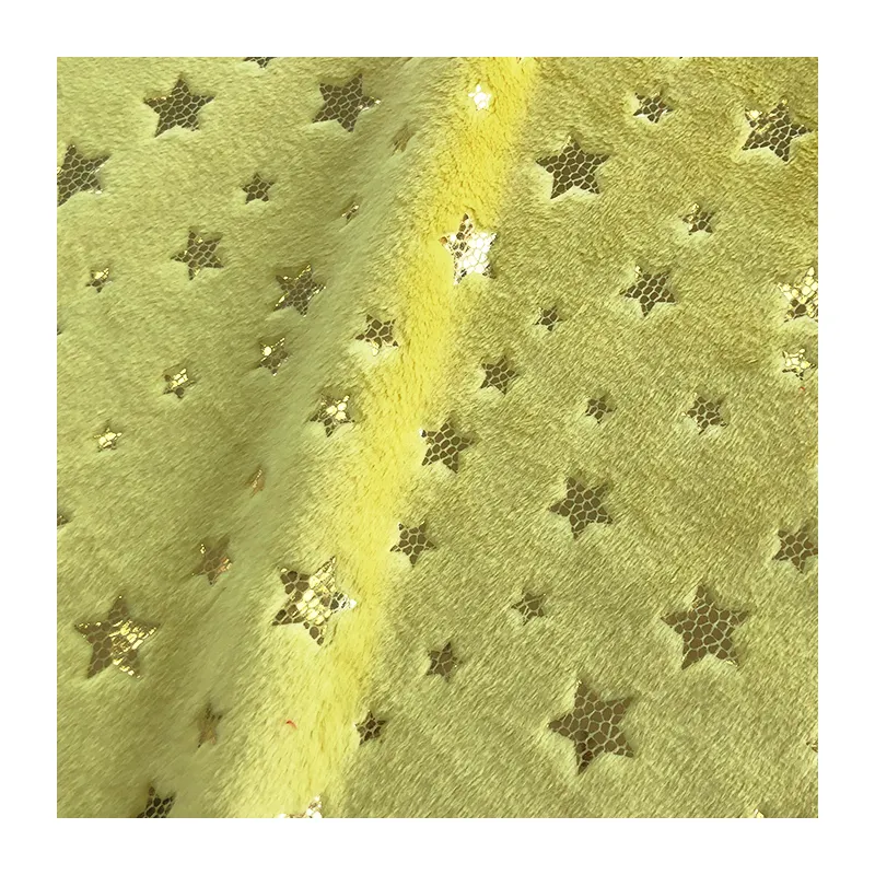 New pattern gold star foil printed polyester soft fabric anti-pilling moisture wicking fabric