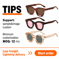 Lunettes de soleil rondes surdimensionnées vintage, style rétro, monture épaisse œil de chat, protection UV400, en acétate, mode européenne, personnalisables avec logo, vente en gros OEM