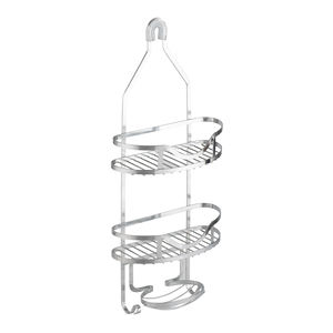 Estante de Almacenamiento para Ducha de Baño, de Acero Inoxidable, Montado en la Pared sin Perforaciones, Impermeable, de Doble Nivel, Organizador de Toallas - Product Image 1