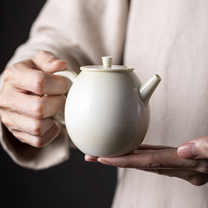 Handmade Celadon Glaze Small Teapot Porcelain Round With Lid For Chinese Kung Fu <b>Tea</b> <b>Set</b> Afternoon <b>Tea</b> Use - Product Image 1