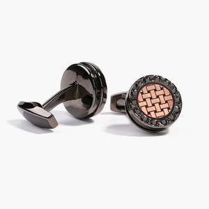 Mancuernillas de Alta Calidad para Hombre, Color Gris Cobre, Diseño a Rayas, Mancuernillas de Camisa con Personalidad - Product Image 6