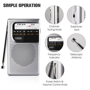 Radio Portátil AM/FM de 2 Bandas de Buena Calidad de Shenzhen, Antena Telescópica, Altavoz Integrado de 57 mm y <span class=keywords><strong>8</strong></span> Ohmios, Radio por Internet, Funciona con Pilas AA - Product Image 2