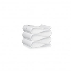 Vaso in Ceramica Bianco Vienna 16x13.5x14cm, Eleganza Moderna per Fiori e Piante da Interni - Product Image 1