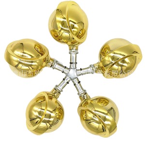 Gold Alloy Furniture Casters 2.5 Inch Spherical Metal <b>Wheels</b> With Plain Bearing For Carpet Use - Product Image 1