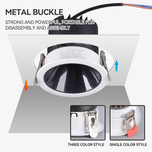 Đèn <span class=keywords><strong>LED</strong></span> âm trần <span class=keywords><strong>COB</strong></span> 3 màu AC220V 6-7W mới, điều chỉnh được, dùng cho khách sạn, chiếu sáng thương mại - Product Image 2