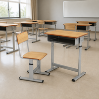 Ensemble de bureau et chaise pour enfants, moderne, en métal, réglable et confortable, pour l'éducation préscolaire et maternelle