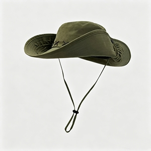<b>Western</b> Cowboy Bucket <b>Hat</b> UPF50+ UV Protection Wide Brim Sun <b>Hat</b> with Wind Lanyard for Outdoor Travel - Product Image 5