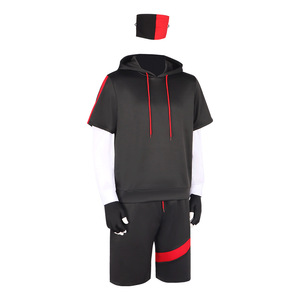Costume d'Halloween, sweat à capuche à manches courtes, patchwork, identique au jeu - Product Image 3