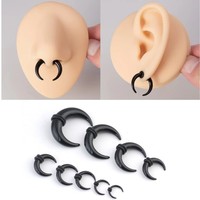 Ensanchador cónico de oreja de cuerno acrílico en forma de C, expansor de pinza de oreja de Búfalo, anillos para tabique, joyería Piercing con juntas tóricas
