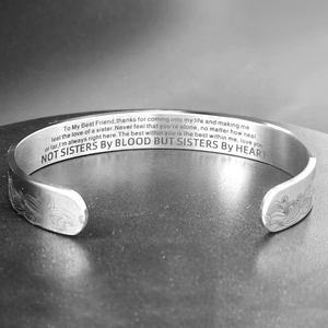 Brazalete con diseño ondulado de acero inoxidable de Color plateado personalizado, venta al por mayor, regalo de moda inspirador para el <span class=keywords><strong>cumpleaños</strong></span> de la <span class=keywords><strong>hermana</strong></span> - Product Image 2