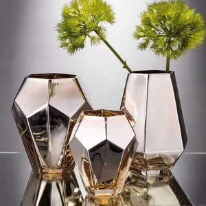 Jarrón de cristal de lujo con pintura de plata para el hogar, jarrón de cristal de colores para decoraciones del hogar y decoración de boda - Product Image 5