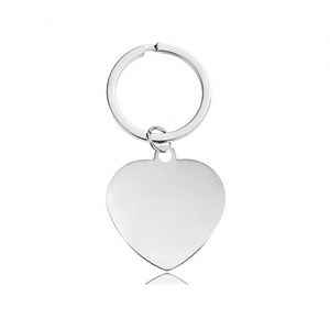 Porte-clés vierge en métal gravé au laser DIY, en stock, porte-clés cœur vierge en acier inoxydable - Product Image 3