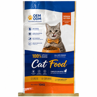 Saco Tejido de PP Laminado BOPP con Costura Trasera Impermeable, Color Personalizado, 10kg 15kg 25kg, para Alimento de Mascotas