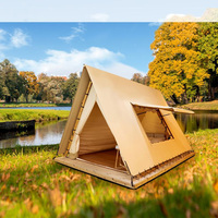 Nouvelle conception de tente de safari triangulaire à double couche pour toutes les saisons, en toile imperméable, pour le camping en plein air et les événements de restauration