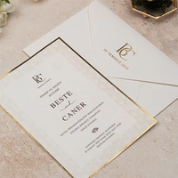 Ensemble de papeterie de mariage personnalisé haut de gamme avec enveloppes, papier fantaisie, estampage à chaud, expédition rapide des échantillons