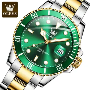 OLEVS 5885 Fashion Men Quartz WristWatch Luxury Brand Big Dial Analog Watch Water Resistant Feature Alloy Clock