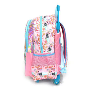 Ensemble de sacs d'école à roulettes personnalisés 3 en 1 pour étudiants, enfants, personnage de dessin animé, bébé fille, ensemble de sacs d'école à roulettes - Product Image 4