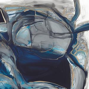 Pintura al Óleo Abstracta Moderna en Azul y Negro, Pintada a Mano, sin Marco, Arte en Lienzo para Decoración de Cocina y Comedor - Product Image 3