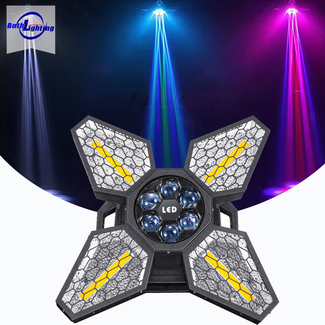 Both Lighting-RGBW LED Four Leaf Retro Disco Strobe Fan Lights Source for Wedding DJ Party Stage Bar Clear Atmosphere