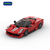 Jouet de construction en briques Moc pour enfants, modèle de voiture de sport rouge, pas cher, pour cadeau d'enfant, décoration de la maison, ensembles de blocs de construction