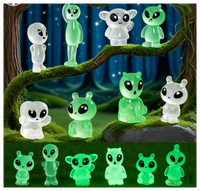 Figurine Extraterrestre 3D en Résine pour Enfant, Jouet, Charme Lumineux, Sculpture de Jardin, Décoration d'Aquarium
