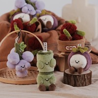Fournisseur OEM de jouets en peluche de fruits, 6,5 cm-10 cm, ananas, pomme, fruit, poire, mangoustan, jouets en peluche doux, cadeau d'anniversaire