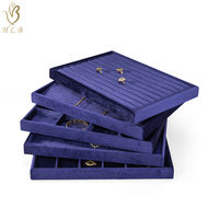 Plateau de présentation de bijoux personnalisé avec logo, ensemble de plateaux de présentation de bijoux en velours pour emballage