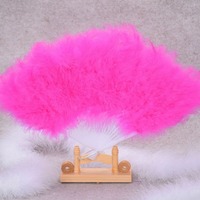 Éventail en plumes épaissies, accessoires pliables pour défilés, danse, enterrements de vie de jeune fille et Nouvel An chinois