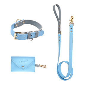 Correa de cuero para perros y gatos, accesorio de marca personalizada con nombre, para exteriores, <span class=keywords><strong>collar</strong></span> clásico para mascotas y bolsa de caca, PU - Product Image 2