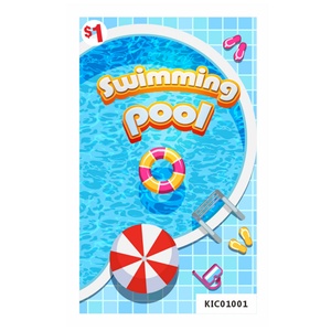 Impression personnalisée de billets de jeu à gratter de qualité supérieure à une fenêtre, sur le thème de la natation - Product Image 4
