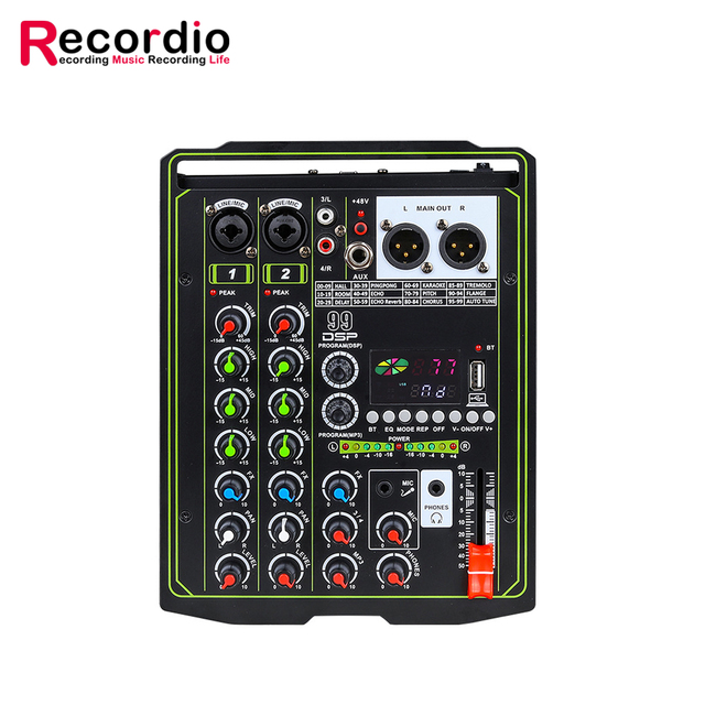 GAX-MJ4 Professional 4-channel Mixer Microphone Mobile Phone Live Broadcast Computer Recording Home Ktv Audio Equipment