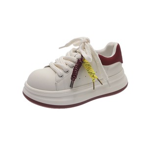 Zapatillas blancas de caña alta para mujer - nuevo estilo - zapatos con plataforma - versátiles - que aumentan la altura - zapatos de skate - casuales - deportivos - Product Image 1