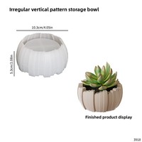 Moule en silicone pour pot de fleurs à rayures irrégulières en ciment de gypse, réutilisable, bricolage, bougie aromatique, bol de rangement, résine, décoration de la maison