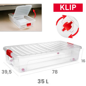 Klip Underbed Storage <b>Box</b> 35 L With Folding Lid Home Organization - Product Image 1
