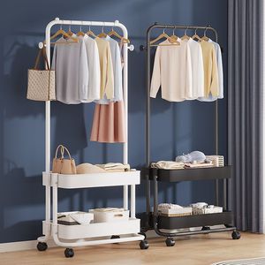Léger <span class=keywords><strong>porte</strong></span>-<span class=keywords><strong>manteau</strong></span> Simple Internet populaire Mobile à roulettes ménage stockage étendoir pour salon sol-debout Vertical - Product Image 3