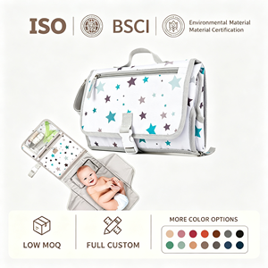 Fasciatoio portatile pieghevole per bambini impermeabile in PU e borsa per il cambio per i genitori in movimento - Product Image 1