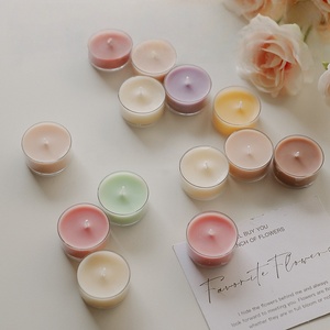 Colorido redondo pequeño té cera regalos perfumados naturales hechos a mano velas perfumadas del Día de San Valentín para salón de belleza de uñas - Product Image 1