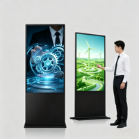Kiosque publicitaire numérique LCD HD sur pied de 43, 49, 55, 65 pouces avec écran tactile, WiFi/USB/CMS et panneau d'affichage publicitaire animé