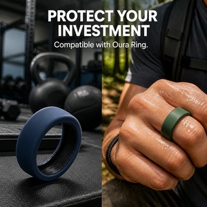 เคสซิลิโคน Oura Ring 5/4 Galaxy Ring RingConn Ultrahuman สีเขียวน้ำเงิน สำหรับปกป้องแหวนสมาร์ทฟิตเนส เหมาะสำหรับการฝึกความแข็งแรง ผู้ชาย - Product Image 1