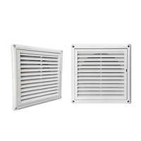Grille d'aération carrée en plastique blanc durable avec moustiquaire pour ventilation murale et de plafond