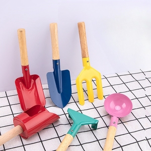 6 pz pala floreale per bambini <span class=keywords><strong>Bonsai</strong></span> manico in legno scavando sabbia attrezzi da giardino Set con paletta a cilindro per cazzuola <span class=keywords><strong>rastrello</strong></span> forcella - Product Image 4