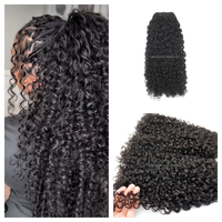 KAMA Cheveux Brésiliens Remy non traités, double trame, pour boucles, 100% vierges, extension à double trame faite à la machine