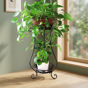 Modern <b>Metal</b> <b>Flower</b> <b>Stand</b> 60cm Height Indoor Plant Holder with Two Tiers for Green Plants Home Decor - Product Image 4